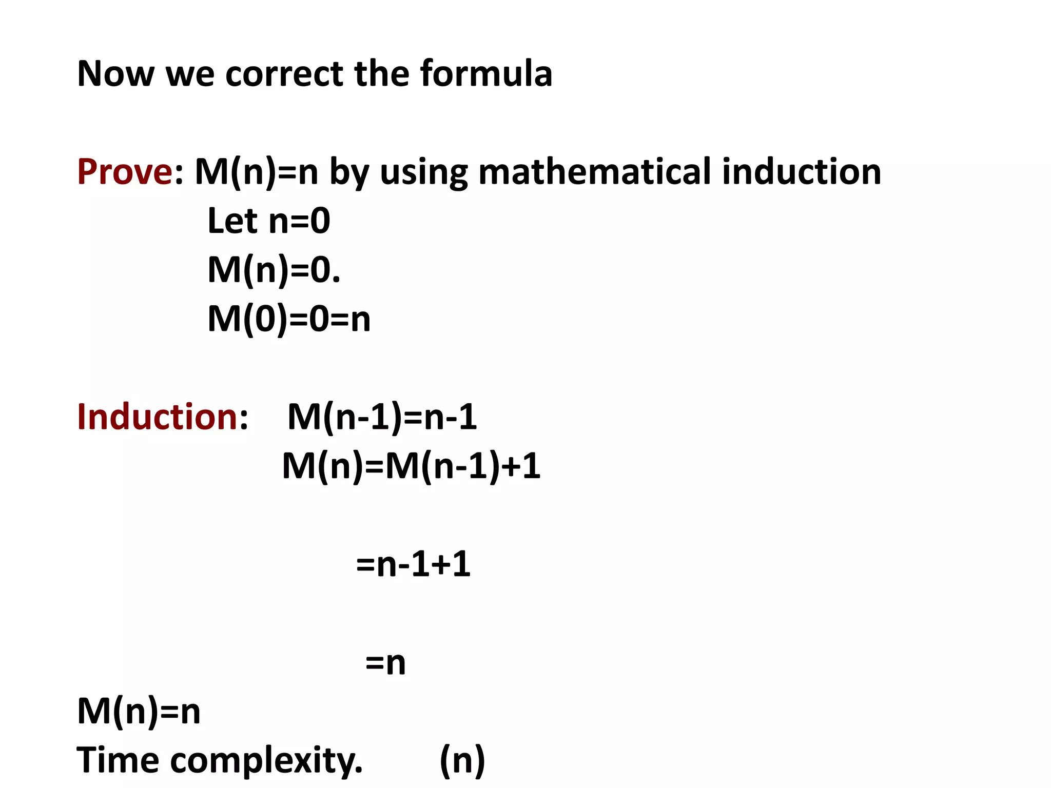 Mathematical Analysis of Recursive Algorithm. | PPT
