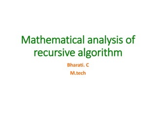 Mathematical Analysis of Recursive Algorithm. | PPT | Free Download