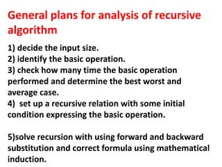Mathematical Analysis of Recursive Algorithm. | PPTX
