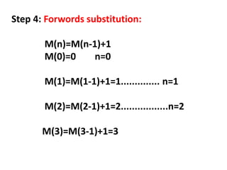 Mathematical Analysis of Recursive Algorithm. | PPT