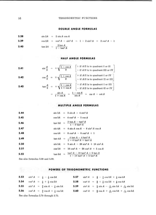 Mathematical handbook of formulas and tables manteshwer | PDF