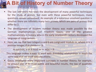A Bit of History of Number Theory
 