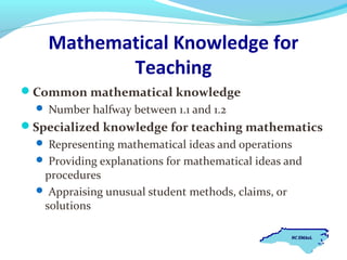 Mathematical knowledgeforteaching | PPT | Educational Assessment ...