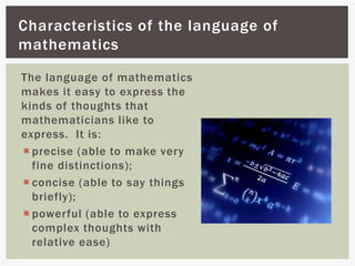 Mathematical language and symbols | PPTX