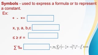 Mathematical Language and Symbol (Mathematics in the Modern Worldls | PPTX