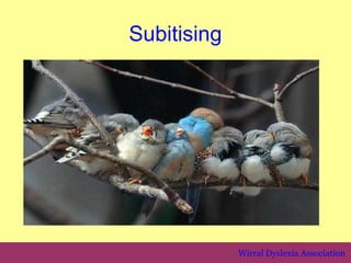 Subitising




             Wirral Dyslexia Association
 