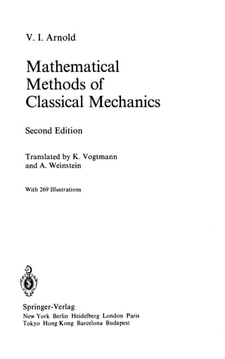 Mathematical methods of classical mechanics arnold | PDF