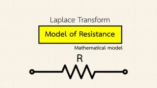 Model of Resistance
Laplace Transform
Mathematical model
R
 