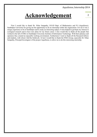 Mathematical modeling and parameter estimation for water quality ...