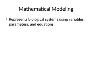 Differential Equations and Mathematical Modeling in Biological Systems ...
