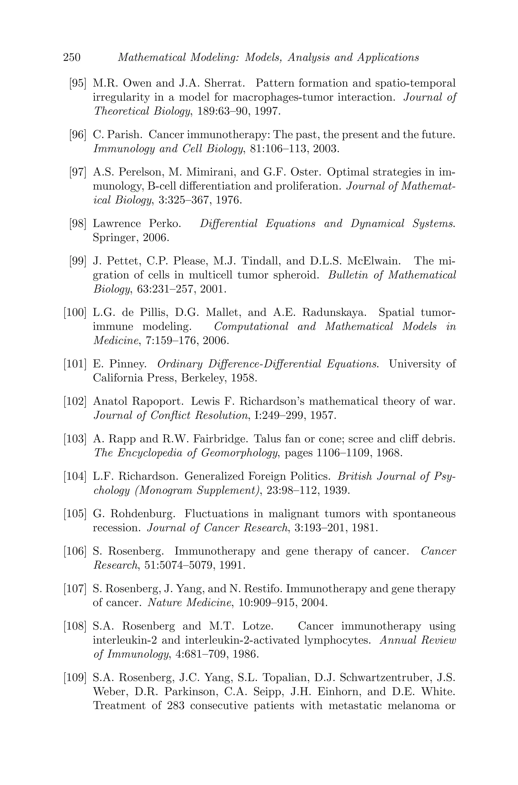 178 Mathematical Modeling: Models, Analysis and Applications
is A3 = a2
3 − b2
3  0. Since (a3 + b3) is positive (from the non-delay case), we
must have (a3 − b3)  0 and this gives
y∗
[br2{μ2μ3 +
p1(g1p2x∗
y∗
g3+y∗ − μ3z∗
(g1 + z∗
))
(g1 + z∗)2
}br2y∗
−
ax∗
y∗
(g2 + y∗)2
−
p1z∗
g1 + z∗
 0
p1{
g1p2x∗
y∗
μ3(g3 + y∗)(g1 + z∗)2
+
z∗
g1 + z∗
}  μ2
 p1{
g1p2x∗
(g2g3 + 2g3y∗
+ (y∗)2
)
μ3(g3 + y∗)2(g1 + z∗)2
+
z∗
g1 + z∗
}
Hence, we can say that there is a positive ω0 satisfying (5.14), that is, the
characteristic equation (5.10) has a pair of purely imaginary roots of the form
± iω0. Eliminating sin(τω) from (5.12) and (5.13), we get,
cos(ωτ) =
(a1ω2
− a3)(b3) + (ω3
− a2ω)(b2ω)
(b3)2 + (b2ω)2
Then τ∗
n corresponding to ω0 is given by
τ∗
n =
1
ω0
arccos[
(a1ω2
0 − a3)(b3) + (ω3
0 − a2ω0)(b2ω0)
(b3)2 + (b2ω0)2
] +
2nπ
ω0
(5.15)
For τ = 0, E∗ is stable. Hence, E∗ will remain stable for τ  τ0 where
τ0 = τ∗
0 as n = 0 [33].
5.4.1.5 Estimation of the Length of Delay to Preserve Stability
The linearized form of the system (5.7) is
dx
dt
=

p1z∗
g1 + z∗
− μ2

x +
p1z∗
g1 + z∗
x(t − τ) + cy +
p1g1x∗
(g1 + z∗)2
z(t − τ)
dy
dt
= −
ay∗
g2 + y∗
x +

ax∗
y∗
(g2 + y∗)2
− r2by∗

y
dz
dt
= −
p2y∗
g3 + y∗
x +
p2g3x∗
(g3 + y∗)2
y − μ3z
Taking the Laplace transform of the above linearized system we get,
 