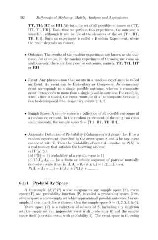 148 Mathematical Modeling: Models, Analysis and Applications
With diﬀusion, the system will be stable if
b − a
b + a
− (a + b)2
− q2
(1 + D)  0 (4.47)
(q2
−
b − a
b + a
)(Dq2
+ (a + b)2
) + 2b(a + b)  0 (4.48)
Clearly, (4.47) is always negative by virtue of (4.46). Therefore, the question
of diﬀusive instability will occur if (4.48) is violated, that is
(q2
−
(b − a)
(b + a)
)(Dq2
+ (a + b)2
) + 2b(b + a)  0
Dq4
+ {(a + b)2
− D
(b − a)
(b + a)
}q2
+ (a + b)2
 0,
which is the required condition for diﬀusive instability.
4.6 Exercises
1. (i) Show that in polar coordinates deﬁned by the relations x = rcosθ, y =
rsinθ, the Laplace equation ∇2
u = 0 takes the form
∂2
u
∂r2
+
1
r
∂u
∂r
+
1
r2
∂2
u
∂θ2
= 0
(ii) Consider a semicircular plate of radius a, which is insulated on both
faces. Its curved boundary is kept at constant temperature T0 and its
bounding diameter is kept at zero temperature. Write an appropriate
model using partial diﬀerential equations, stating the boundary condi-
tions clearly. Hence, obtain an expression for the steady state tempera-
ture distribution.
2. Let u(x, t) denote the temperature function in a rod of length L at any
point x at any time t. The sides of the rod are insulated and kept ini-
tially at temperature sin
πx
L

. The two ends of the rod are then quickly
insulated such that the temperature gradient is zero at each end.
(i) Formulate a mathematical model of the given situation using partial
diﬀerential equations, stating clearly the boundary and initial condi-
tions.
(ii) Using the method of separation of variables, obtain an expression
for the temperature u(x, t).
3. Let u(x, t) denote the temperature function in a rod of length L at any
point x at time t. The sides of the rod are insulated and kept initially at
 