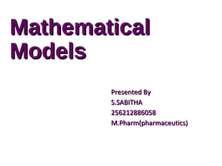 Mathematical models | PPT