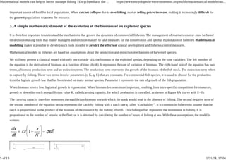Mathematical models can help to better manage fishing - Encyclopedia of ...