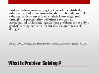 Mathematical problem solving | PPTX