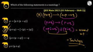 Mathematical Reasoning class notes pdf jee mains | PDF