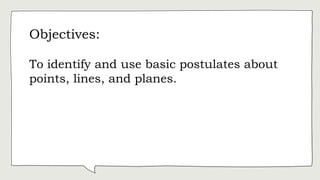 Line For Point System THE MATHEMATICAL SYSTEM (POINTS, LINES, AND PLANES) | PPTX