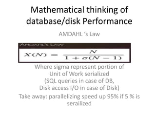 Mathematical thinking of database performance | PPT