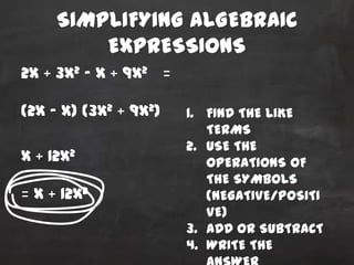 Mathematics: ALGEBRAIC EXPRESSIONS AND POLYNOMIALS | PPTX