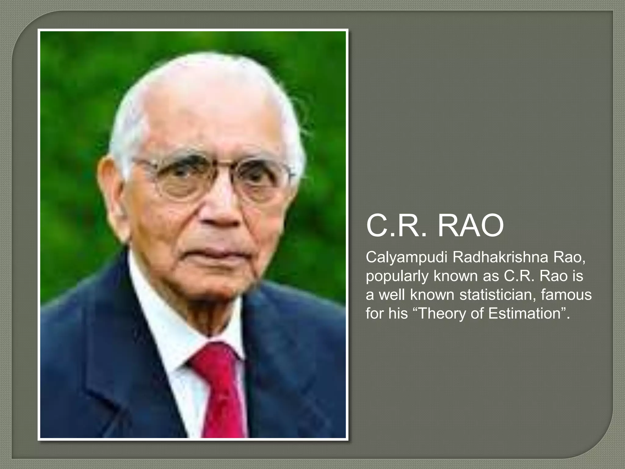 C R Rao Mathematics | PPTX