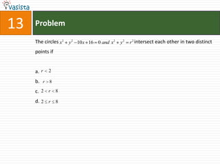 Problem13The circles                                                            intersect each other in two distinct points if a.b.c.d.