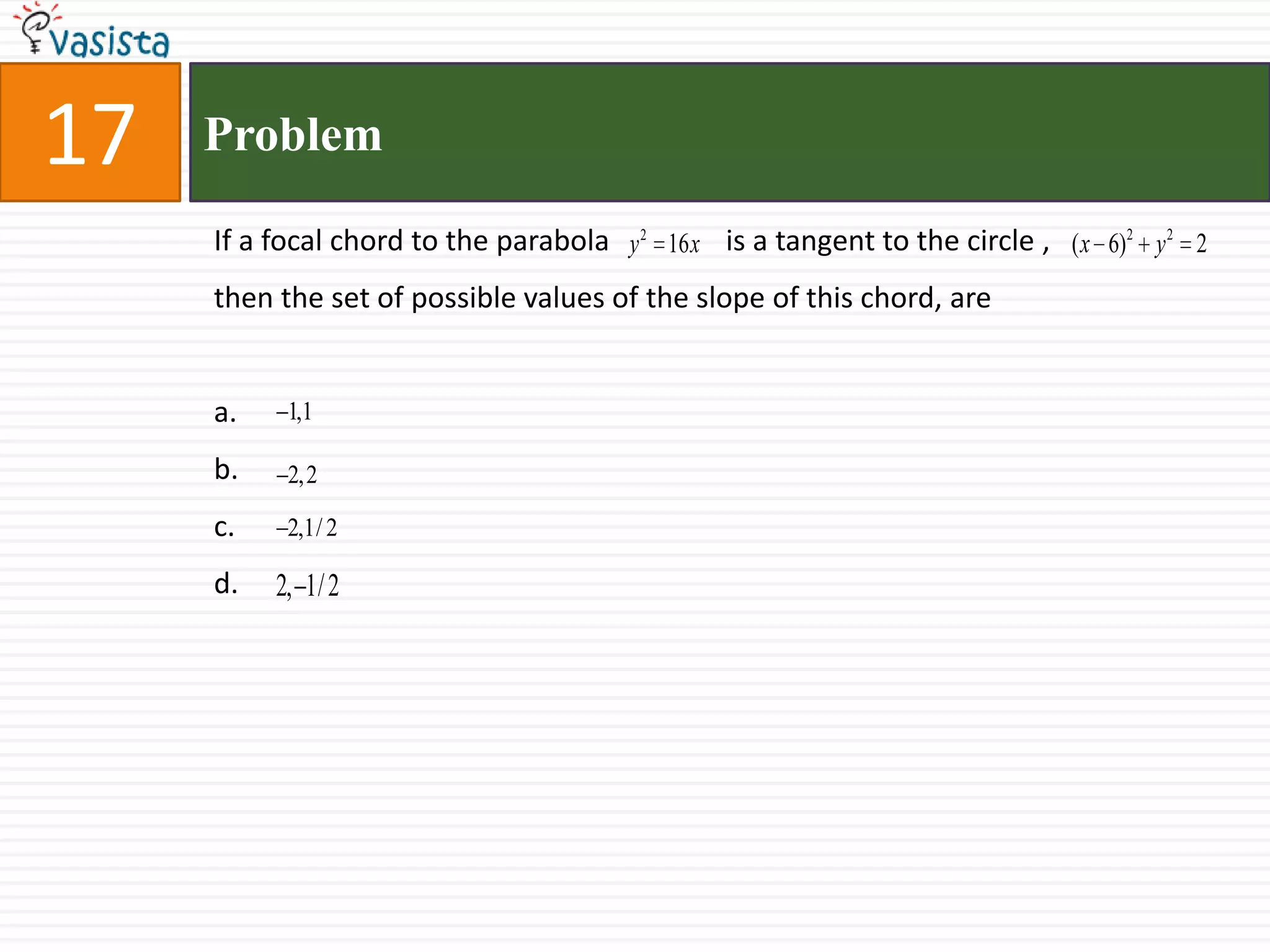 Problem18Domain of the definition of the function                                         ,isa.b.c.d.
