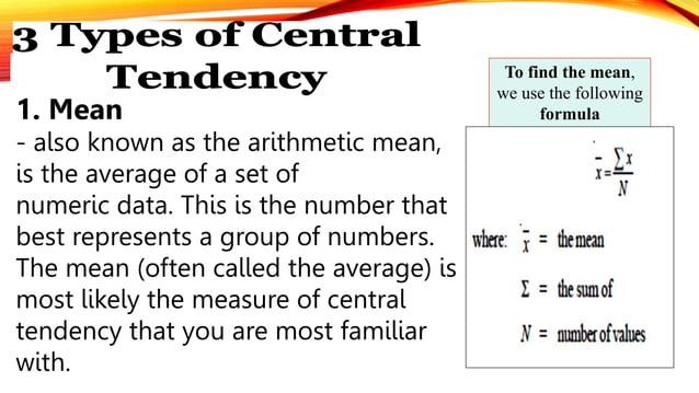 Mean, Median, Mode and Range Central Tendency.pptx