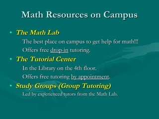 Campus Math Introduction to Math Curriculum | PPT