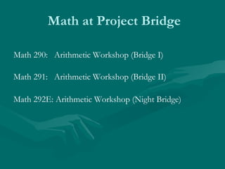 Math Bridge Project Introduction to Math Curriculum | PPT