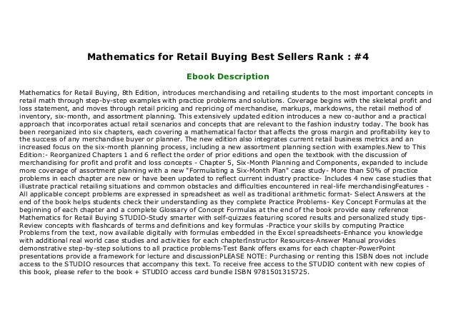 mathematics for retail buying 8th edition pdf download free