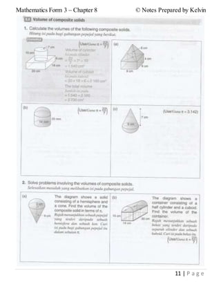 Mathematics Form 3 – Chapter 8 © Notes Prepared by Kelvin
11 | P a g e
 