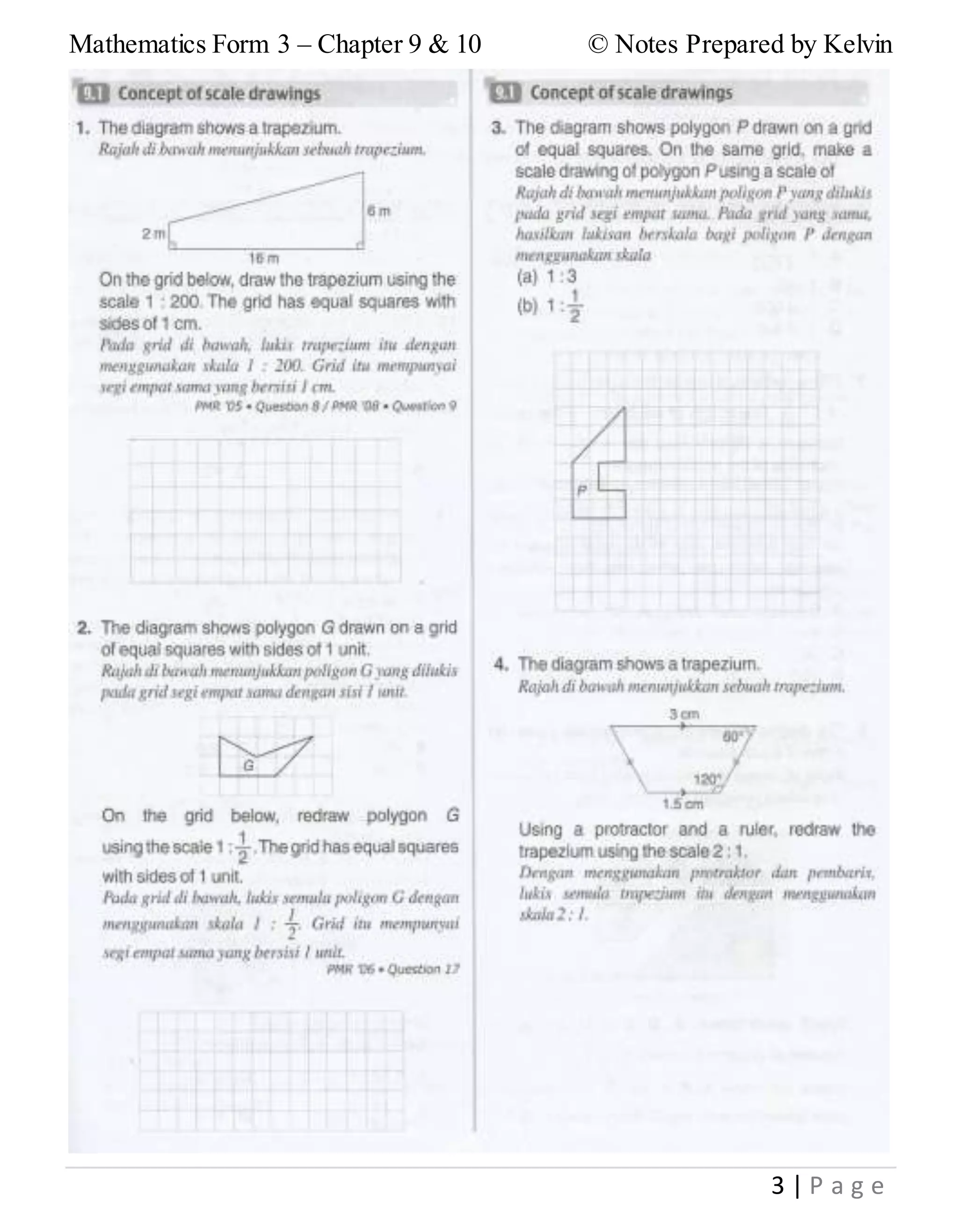 Mathematics Form 3 – Chapter 9 & 10 © Notes Prepared by Kelvin
3 | P a g e
 
