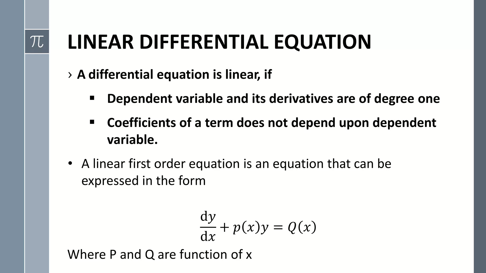 Differential Equation and Linear Differential Equation (Mathematics) | PPTX