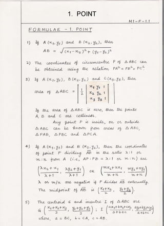 Mathematics 1   formulae