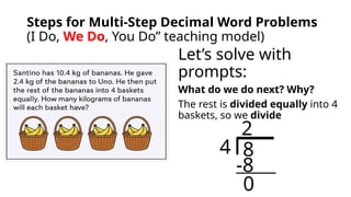MATHEMATICS 5 FOR DEMO multi-step problem involving decimals and money ...
