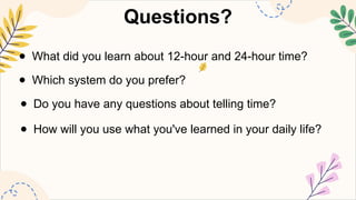 MATHEMATICS5 Q1 1 Describing a 12- and 24-Hour and Converting a 12-Hour ...
