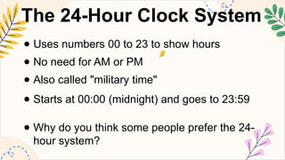 MATHEMATICS5 Q1 1 Describing a 12- and 24-Hour and Converting a 12-Hour ...