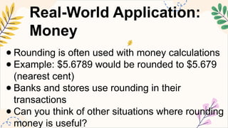 Rounding Off Using Money MATHEMATICS5 Q2 8 round decimal numbers.pptx