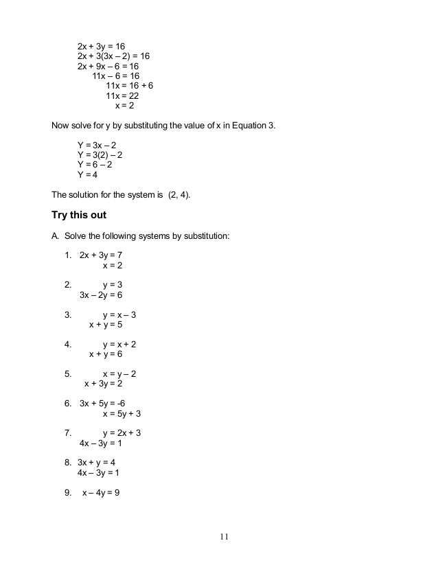 Mathematics 8 Systems Of Linear Inequalities