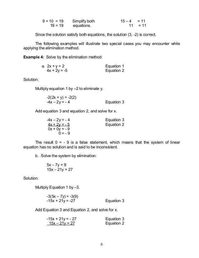 Module 7 Solving Linear Equations Quiz D Answer Key