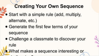 MATHEMATICS8 Q1 13. formulate the rule for finding the next term in a ...