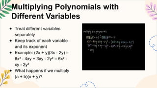MATHEMATICS8 Q1 6. multiply simple monomials and binomials with simple ...