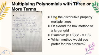 MATHEMATICS8 Q1 6. multiply simple monomials and binomials with simple ...