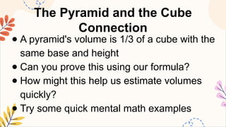 MATHEMATICS8 Q2 4. explore inductively the volume of pyramids other ...