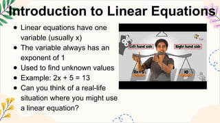 MATHEMATICS8 Q3 1. solve linear equations in one variable.pptx