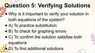 MATHEMATICS8 Q3 11. solve a system of linear equations (with integer ...