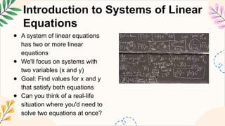MATHEMATICS8 Q3 13. solve algebraically a system of linear equations in ...