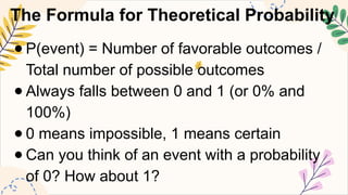 Listing Outomes Math MATHEMATICS8 Q4 8. caalculate the theoretical probability of a single ...