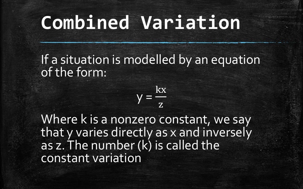 Mathematics 9 Lesson 4C Joint and Combined Variation
