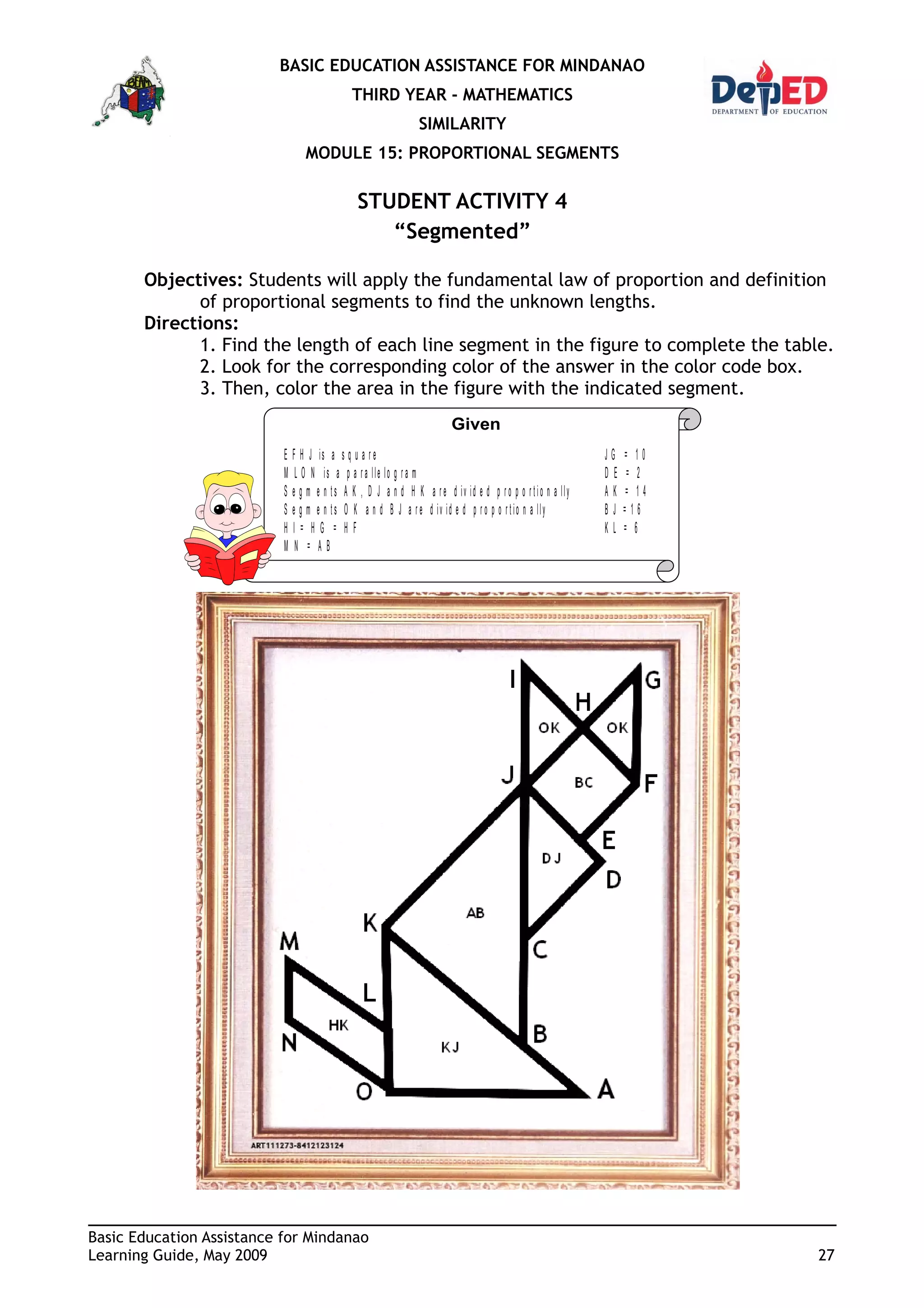 Mathematics 9 Proportional Segments | PDF